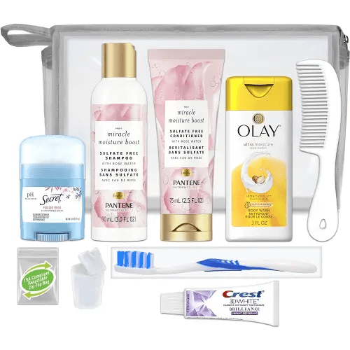 Convenience Kits International Women’s Deluxe Kit 10 PC Kit Featuring: Sulfate Free Hair, Face & Body, Oral Care, Travel-Size Travel Essentials
