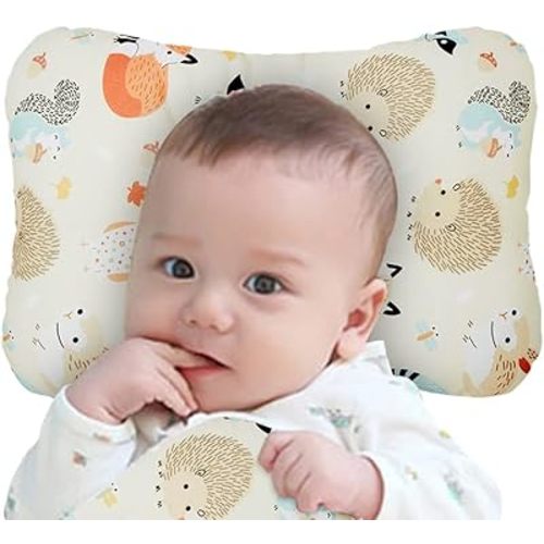 Soft Hypoallergenic Baby Head & Neck Support Organic Cotton Cover Machine Washable (AniLand)