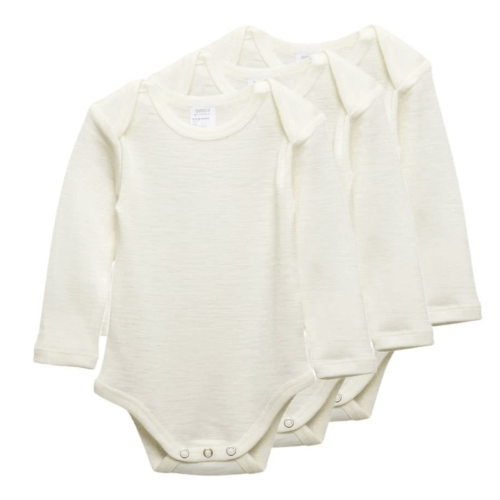 Basics Long Sleeve Merino Bodysuit 3pk | 3-6 months