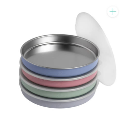 7.8" Stainless Steel Non-Divided Plates with Normal Sleeve (Sage/Blush/Lilac/MistyBlue)