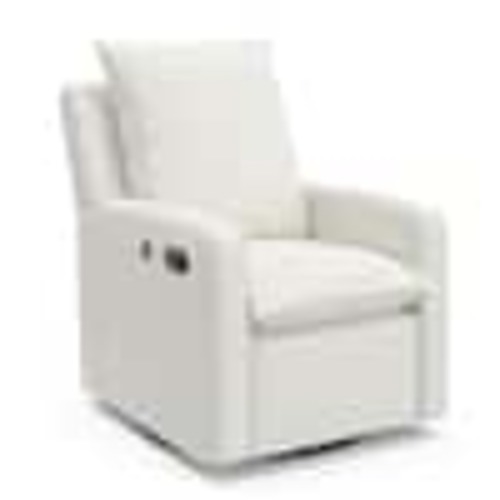 Storkcraft Timeless Ivory Boucle Polyester Upholstered Recliner With USB 06510-11P