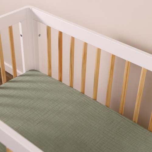 Mini Crib Sheet in GOTS Certified Organic Muslin Cotton