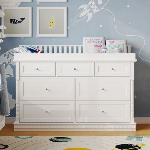 Famapy Versatile Baby Changing Table Dresser: Convertible Design, Spacious Drawers – Grow with Your Little One