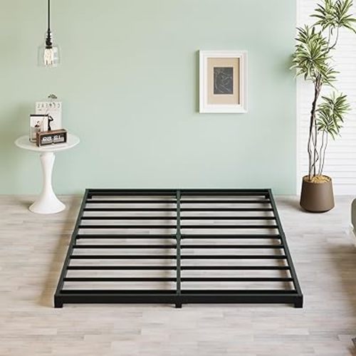 3 Inch Bed Frame Full Size Low Profile Floor Metal Platform