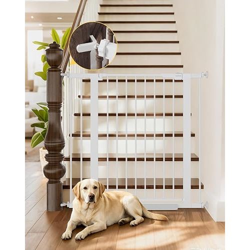 InnoTruth 29.6-39.1 in Wide x 35.5 in High Extra Tall Baby Gate, White
