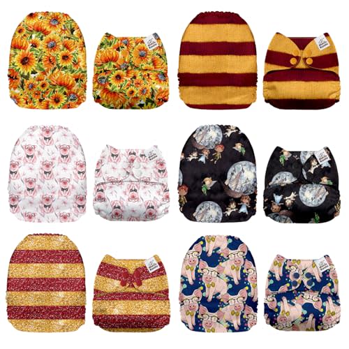 Mama Koala 1.0 Cloth Diapers for Babies, 6 Pack Pocket Shell Only (NO Inserts) - One Size Washable and Reusable Pocket Diapers for Newborns and Toddlers - 160083