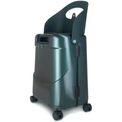 MiaMily 4-Wheel Carry On Luggage with Seat for Kids with Seat Belt, Waterproof Pocket, Adjustable Handle, and Hard Body with 43 Liter Capacity, Forest Green