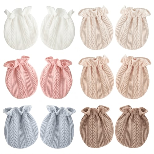 TELOLY Baby Mittens No Scratch Cotton Newborn Infant Glove Soft Skin-Friendly Gloves Mittens for 0-6 Months Baby Girl Boy - Newborn Mittens No Scratch