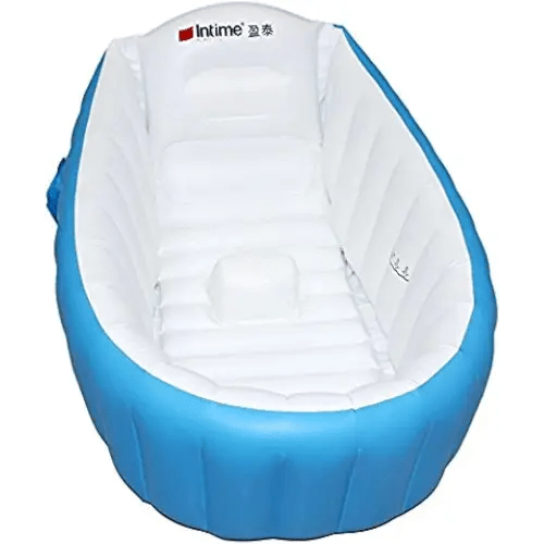Inflatable Baby Bathtub, Kid Infant Toddler Infant Newborn Inflatable Foldable Shower Pool (Blue)