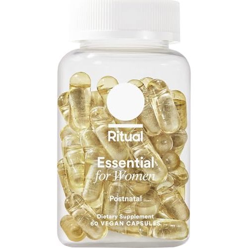 Ritual Women's Postnatal Multivitamin - 60 Capsules - 30 Servings | Key Essential Vitamins and Minerals - Support Mom and Baby Postpartum, Throughout Lactation* - Choline, DHA - Vegan - Mint