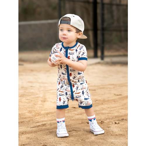 Bamboo Shorties | Short Sleeve One-Piece Pajamas for Kids | Fletch