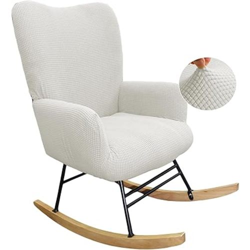 KRFOONN Stretch Nursery Rocking Chair Cover Jacquard Glider Chair Slipcover Modern Accent Chair Cover Recliner Armchair Slipcover Furniture Protector for Living Room Bedroom Offices Reading Chair, 01