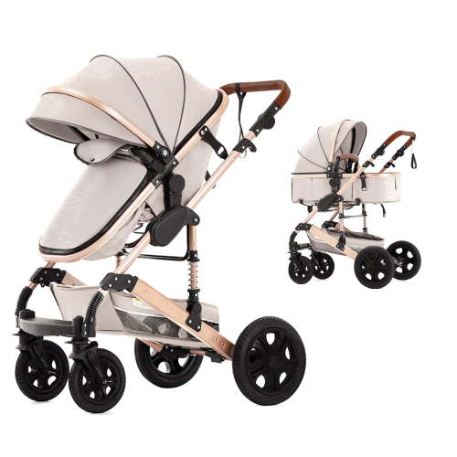 Baby Stroller Reversible Seat Up to 55lbs,2-in-1 Stroller Suit Newborn to Toddler Baby Carriage With Mami Bag