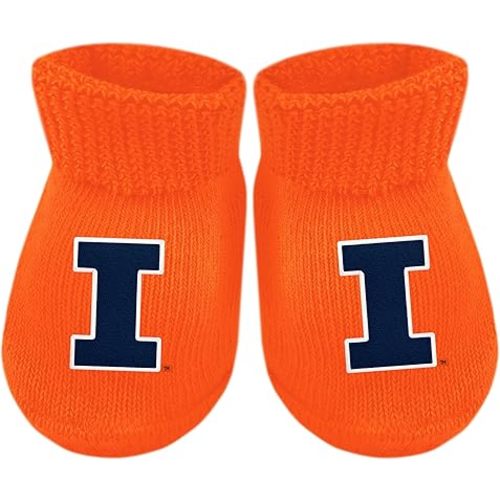 Creative Knitwear College Baby Bootie Sock - Team Logo, Multiple Colors, for Boys & Girls (Newborn - 6 Months)