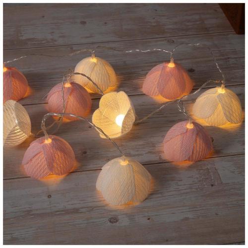 Pink & White Flower String Lights
