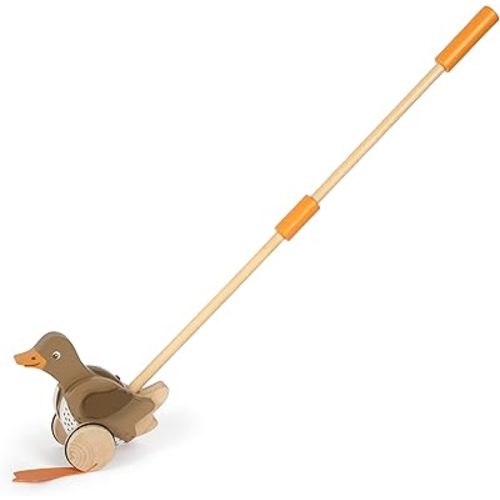 small foot Push Duck with Moving Head, Wood, Learning to Walk, 18 Months, 12493