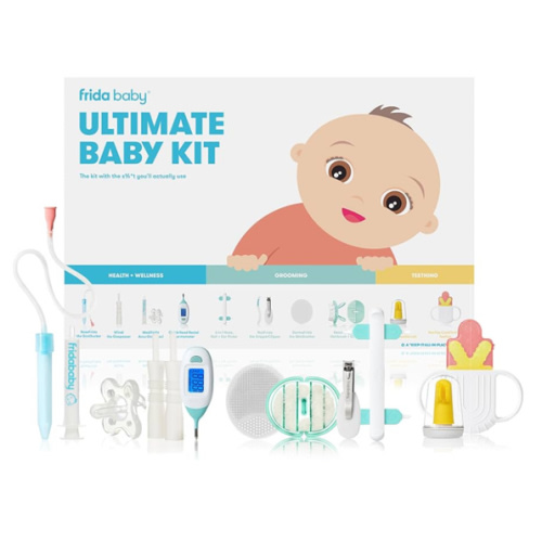 Frida Baby Ultimate Baby Kit, 10 piece New Born Essentials Gift Set Includes Wellness Sick Day, Gas Relief, Grooming Tools & Teething Toys