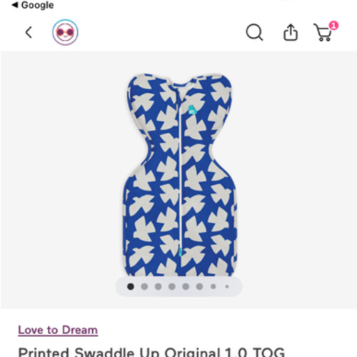 Swaddle Up™ 1.0 TOG Cotton Cobalt Paperbirds