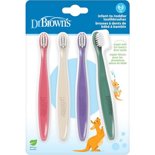 Dr. Brown’s Infant-to-Toddler Toothbrushes, Soft & Gentle Manual Toothbrush
