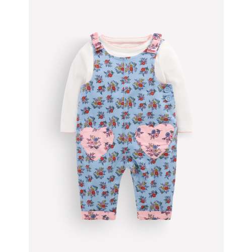 Woven Overalls Set-Blue Sprouting Garden