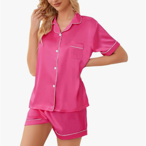 Schbbbta Satin Silk Women Pajamas Set