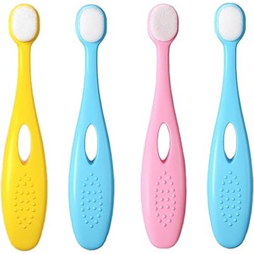 EasyHonor Baby Toothbrush & Toddler Toothbrush for Age 1-3 Years Old, Extra Soft Toothbrush with 10000 Soft Floss Bristle for Baby Gum Care. (4Pcs)