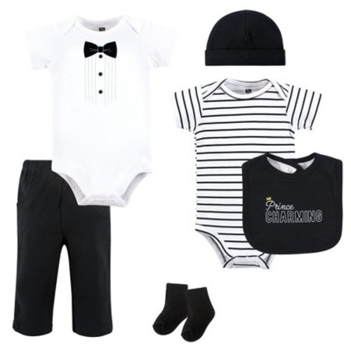 Hudson Baby Infant Boy Cotton Layette Set, Prince Charming Tux, 3-6 Months