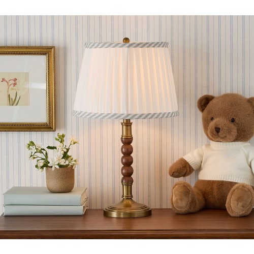 Chris Loves Julia Turned Wood Table Lamp (18")