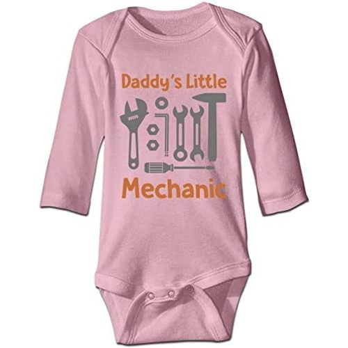 DOQOSESHY Daddy's Little Mechanic Baby Climbing Romper Infant Boy Girls Cotton Bodysuit