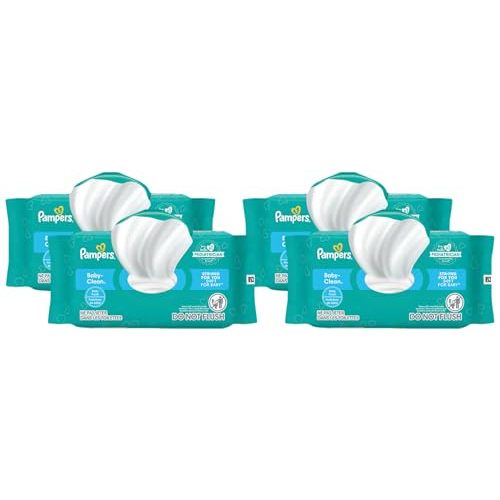Pampers Baby Clean Wipes, Baby Fresh Scented, 1 Flip-Top Pack (72 Wipes Total) (Pack of 4)