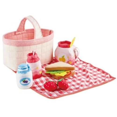 Hape: Toddler Picnic Basket - Fabric Lunch Basket & Blanket, Ages 18mo+