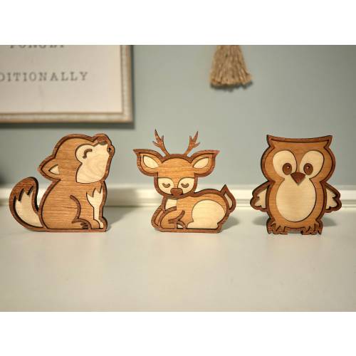 Woodland Animal Nursery Theme | Forest Animal Wall Art | Baby Animal Nursery | Kids Room Wall Animals | Fox Deer Owl | Wood Nursery Animals