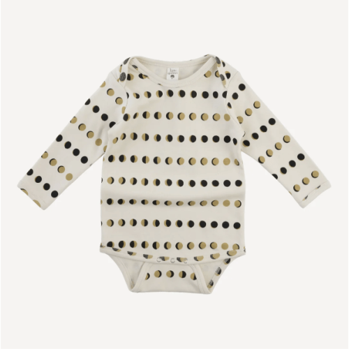 long sleeve lap neck bodysuit | moon phase | organic cotton interlock