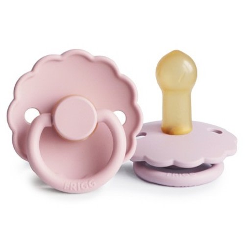 FRIGG Daisy Natural Rubber Pacifier 2-Pack Baby Pink/Soft Lilac 6-18 months