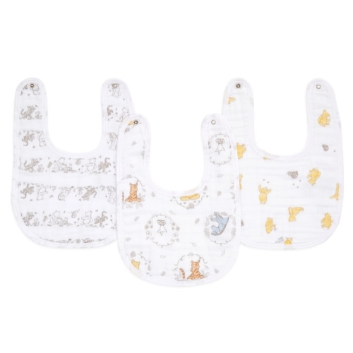 Cotton Muslin Snap Bib 3pk Winnie + Friends | aden + anais