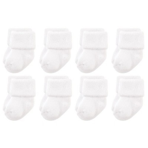 Luvable Friends Baby Unisex Newborn and Baby Terry Socks, White, 0-6 Months