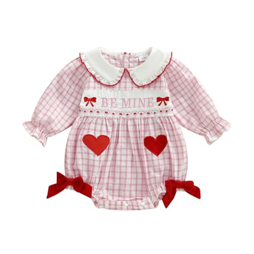 MoZiKQin Baby Girl Thanksgiving Outfit Turkey Bubble Romper Long Sleeve Doll Collar Plaid Jumpsuit Boutique Fall Clothes