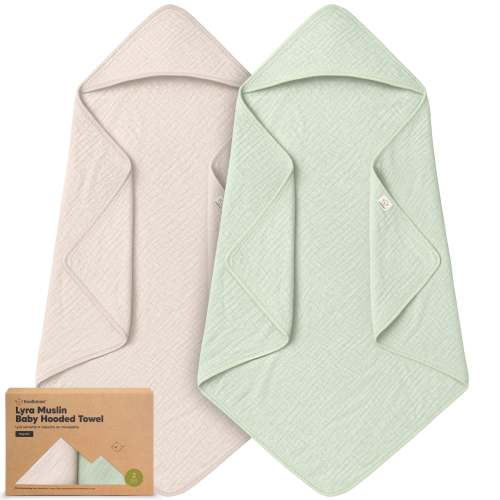 2-Pack Lyra Muslin Hooded Towels - Sage / Regular