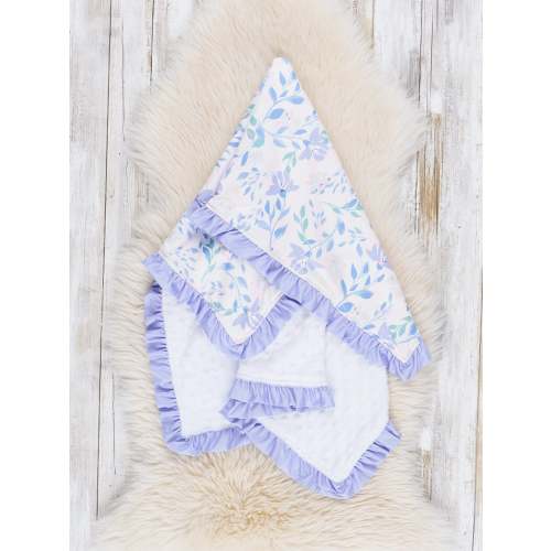 Lavender Fields Ruffle Minky Blanket