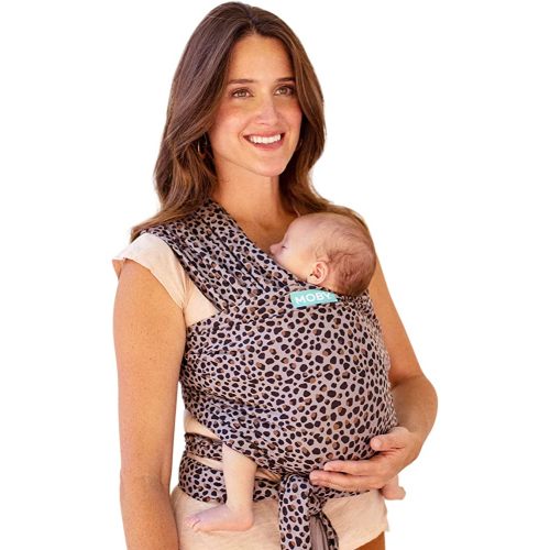 Moby Baby Wrap Carrier Classic for Newborns to Toddlers (8-33lbs), Infant Sling Carrier, Lightweight & Hands Free Design, Adjustable for All Body Types (Leopard)