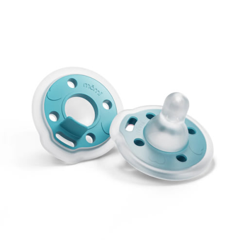 babypace breast-like pacifier 0-6mo 2-set - lagoon | mōmi