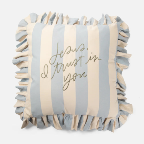 Jesus, I Trust in You Striped Pillow | Be A Heart