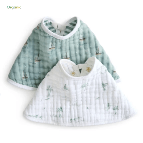 aden + anais Organic Cotton Muslin Oversized Burpy Bib in Sailing Seas