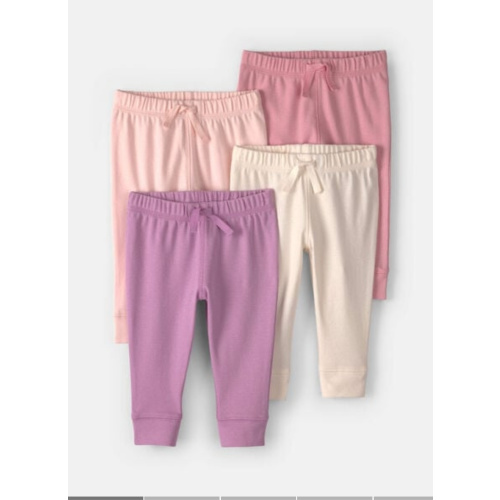 Baby Girl 4-Pack Pull-On Cotton Pants - Pink/Purple | Carter's