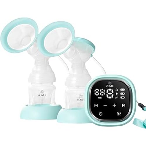 Zomee Z2 Double Electric Breast Pump – with Expression, Massage, and 2-Phase Modes - Hospital Grade Rechargeable, Portable, Hands Free Wearable Breast Pump