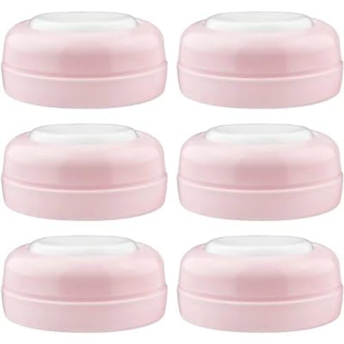 Maymom Screw Lids Aka Travel Caps with Rewritable Sealing Disc Compatible with Avent, Maymom Wide Mouth Bottles; Cap Replace Avent Natural Bottle Sealing Ring and Sealing Disc, 6pcs. (Pink)