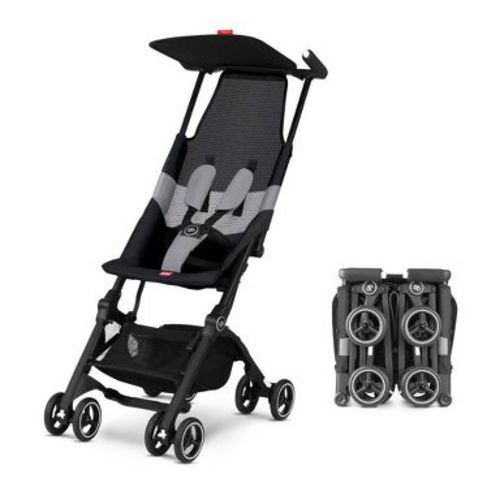 Goodbaby Pockit Air All-Terrain Compact Lightweight Stroller - Velvet Black: Adjustable Handle, Infant Car Seat Compatible, Forward Facing Seat