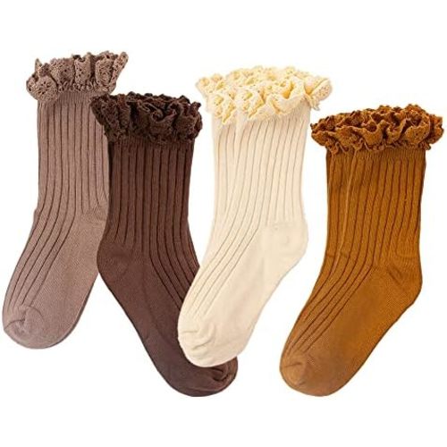 Little Girls Vintage Ruffle Ankle Lace Socks Toddler Girl Boot Socks