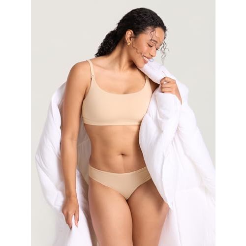 MOMANDA Cotton Nursing Sleep Bras for Breastfeeding Seamless Maternity Bralettes Ultra Soft with Pads Beige Medium