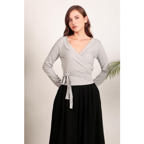 Organic Cotton Blend Wrap Top - Ethically Made in Nepal